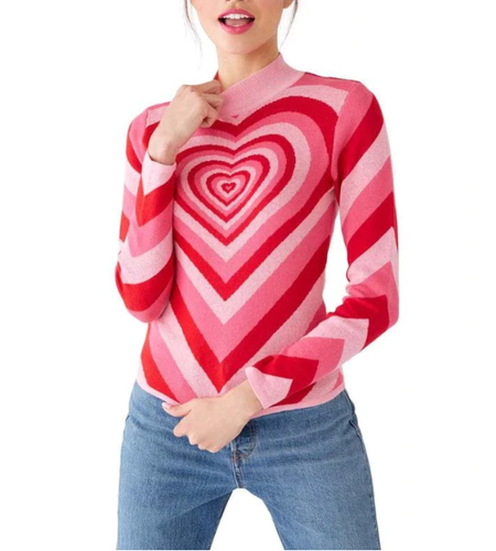 Pink Heart Cardigan Kawaii Sweater 