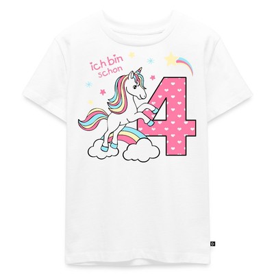 Ich Bin Schon Vier Einhorn Kinder Premium Bio T-Shirt