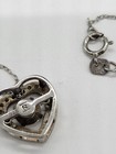 Vintage Marked R 925 Silver CZ Heart Pendant Necklace — photo 6