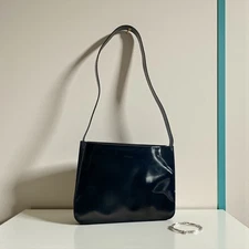 Furla Blue Patent Leather Shoulder Bag Made in Italy