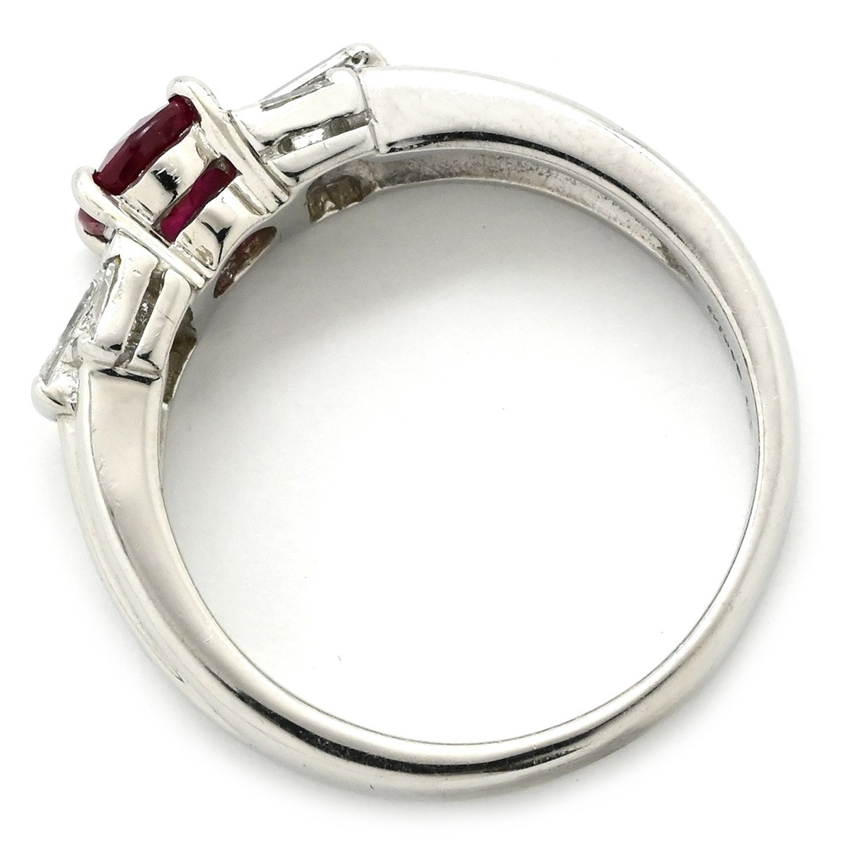 Ring ring Ruby da Earring Pt900 Ruby diamond Plat… - image 2