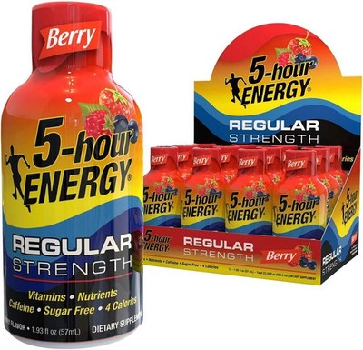 5-hour ENERGY Shot, Regular Strength, Berry, 1.93 Ounce, 12 Count