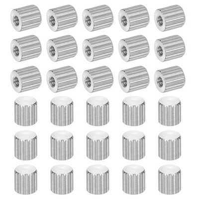 M2 Knurled Thumb Nuts 30pcs  Steel Flat Head Blind Hole, D5mm x H5mm