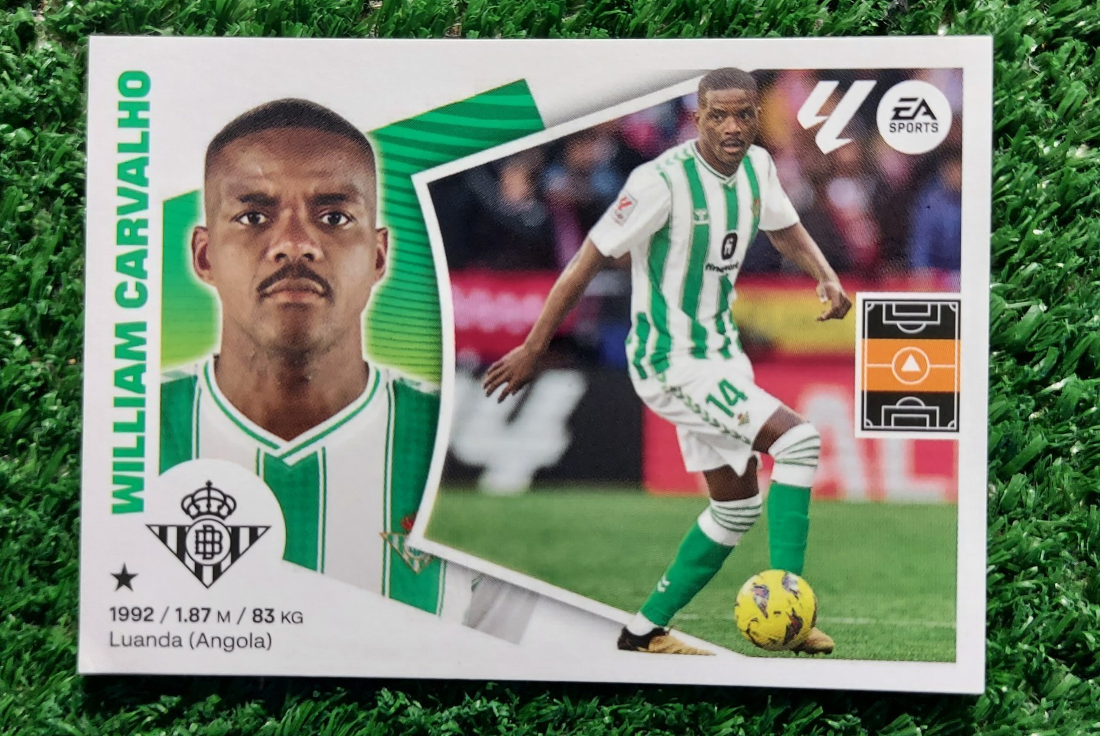 FIGURINA CALCIATORI PANINI LIGA 2024/25 REAL BETIS N°14 CARVALHO 2025 ⚽️