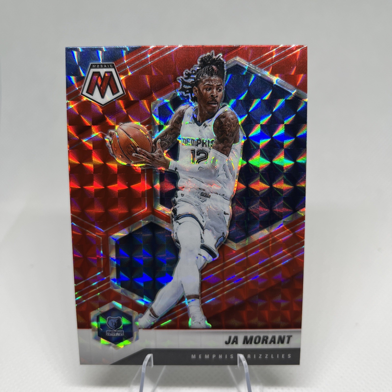 2020-21 Panini Mosaic - Ja Morant #40 Reactive Red Prizm (AA1)