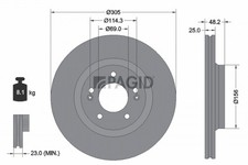 2x Bremsscheibe PAGID 56332NC für HYUNDAI KONA SX2 SONATA 8 DN8 ELANTRA 7 CN7 2