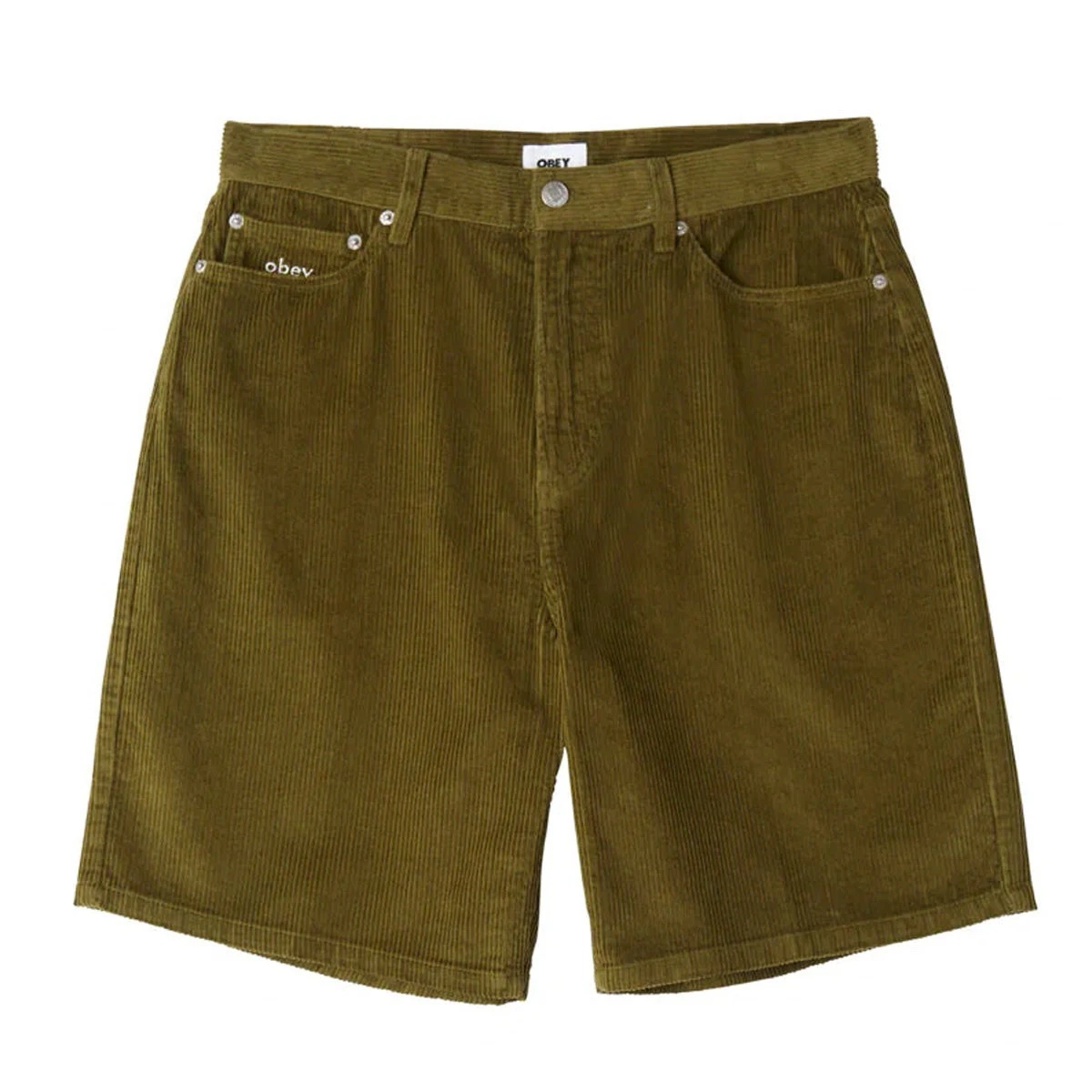 Obey BigWig Baggy 9.5 Inseam Men’s Size 32 Corduroy Shorts Moss Green Short Jean