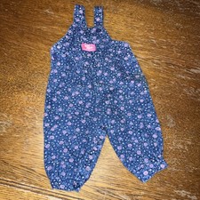 Vintage Baby Bgosh Oshkosh Floral Denim Overalls Vestbak 12 Mos