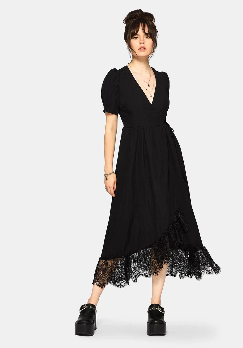 Lace Black Wrap Dresses for sale | eBay