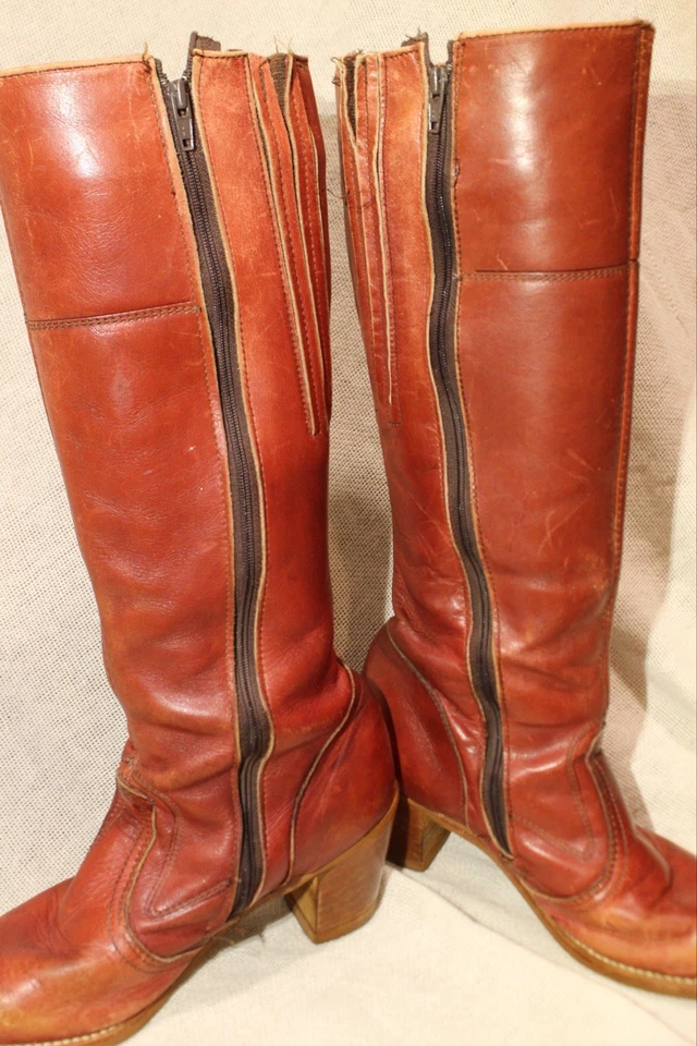 Botas Altas De Colección Años 70/80 Talla 9 1/2 Dexter Estilo Campus Rojo/Sangre de Buey Hechas en EE. UU. Foto 2 de 4