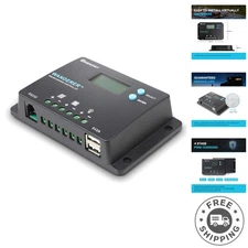 Compact 10 Amp Solar Charge Controller - 12V/24V, LCD, and Remote Monitoring