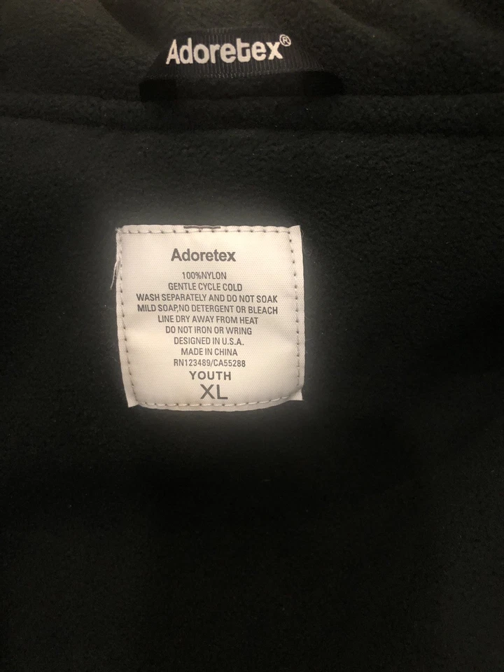 Предварительно собственный Adoretex молодежи XL черный флис с подкладкой с капюшоном водонепроницаемый плавательный пальто - Изображение 3 из 4