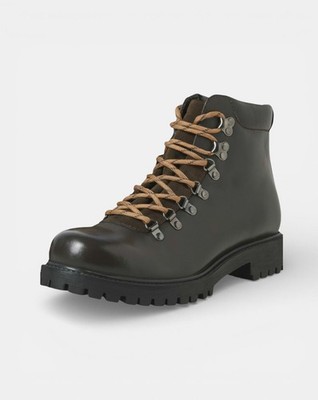 Jack & Jones Damian Leder Schnürstiefel Cognac Anthrazit Braun Stone
