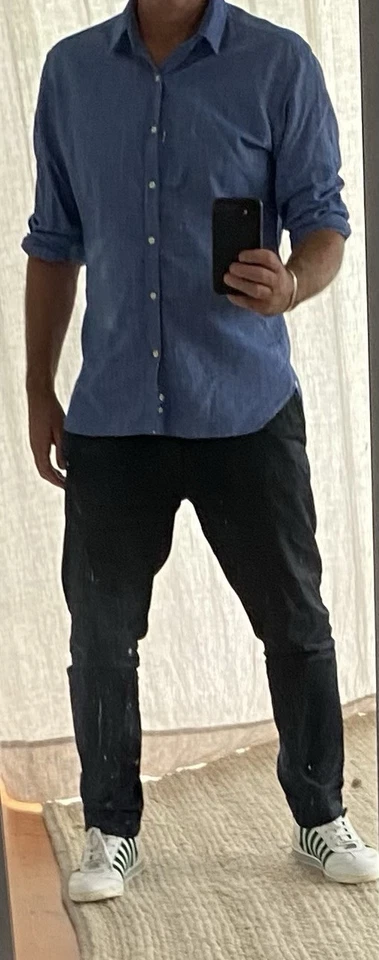 Outstanding Oliver Spencer Blue Shirt L - image 3 of 4