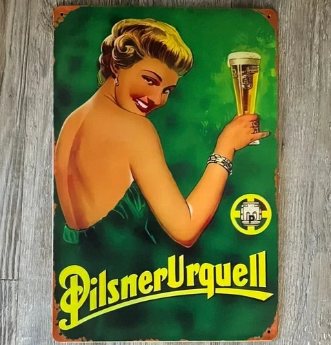 Pilsner Urquell Beer 8 x 12 Vintage Novelty Metal Sign New!