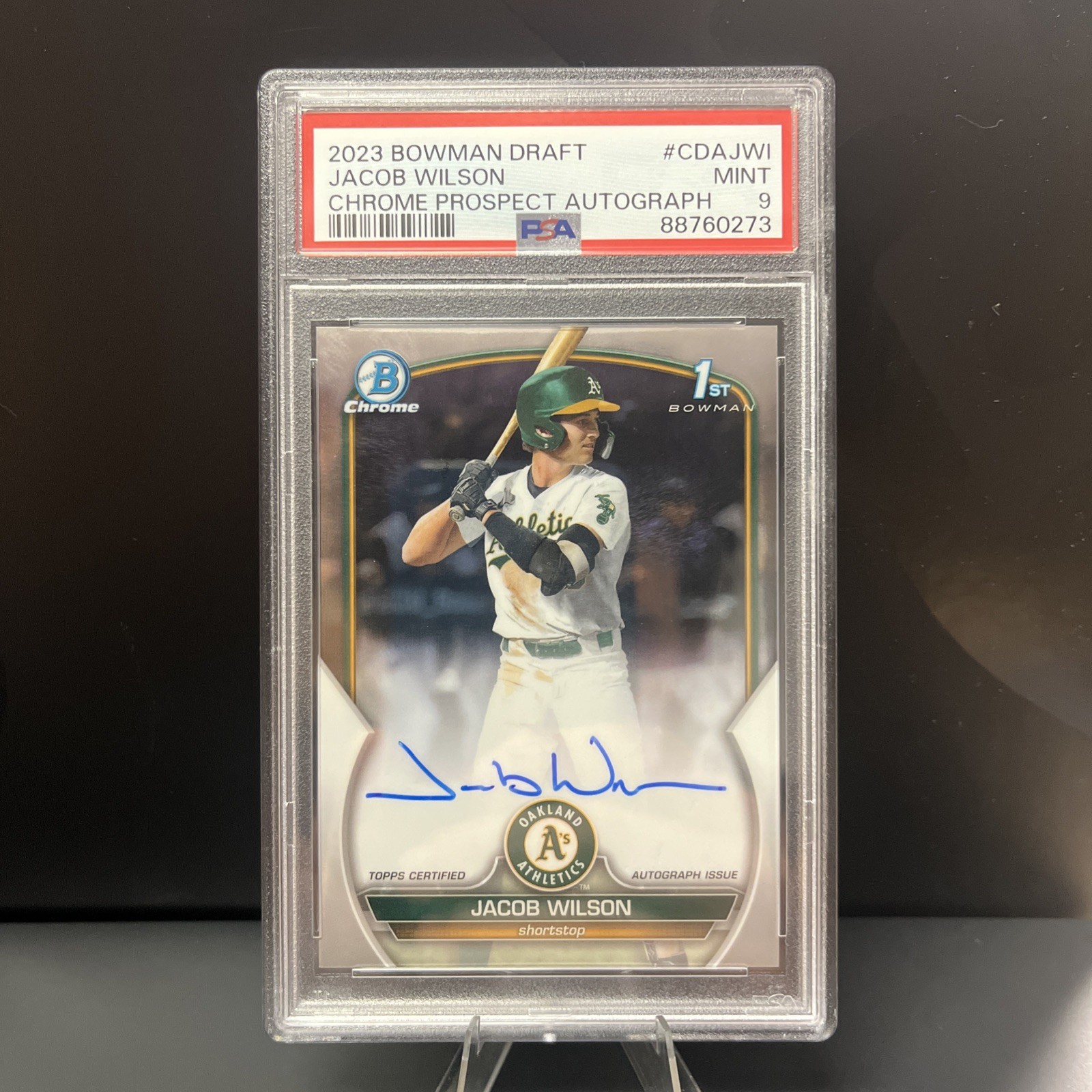 2023 Bowman Chrome Draft Jacob Wilson 1st Bowman Auto #CDA-JWI PSA 9