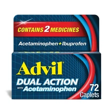 Advil Dual Action Coated Caplets with Acetaminophen, 250 Mg