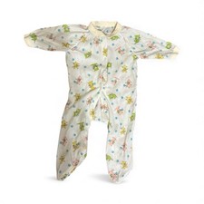Vtg Infant Baby Footie Snap Sleeper Pajamas Polyester Boy Girl NB 
