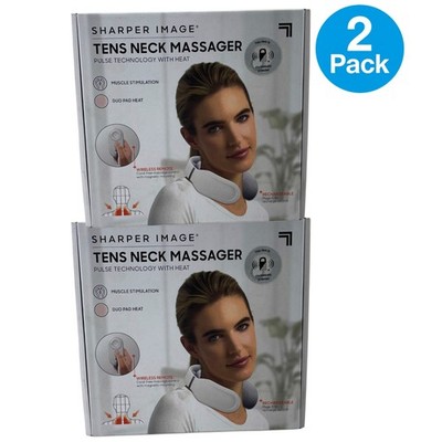 Sharper Image TENS Neck Massager Pulse Technology with Heat Wireless Remote Rech