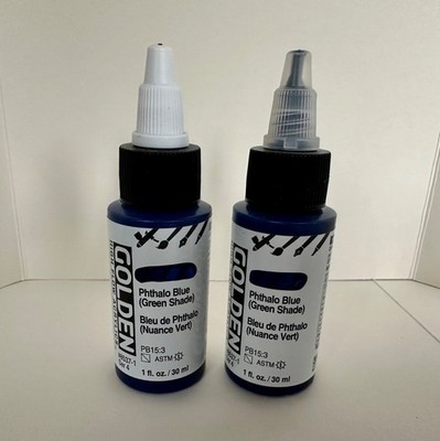 Golden High Flow flüssige Acrylfarbe Phthaloblau 30 ml x 2 Flaschen