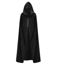 59 Inch Velvet Hooded Cape Cloak Unisex Halloween Witch Vampire Wizard Costume