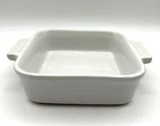 Le Creuset 18-22 Stoneware Mini Square Casserole Baking Dish White NICE!