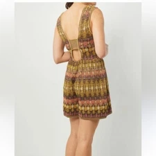 M Missoni Stripped Pattern Y2K Retro Open Back V-Neck Lurex  Romper S