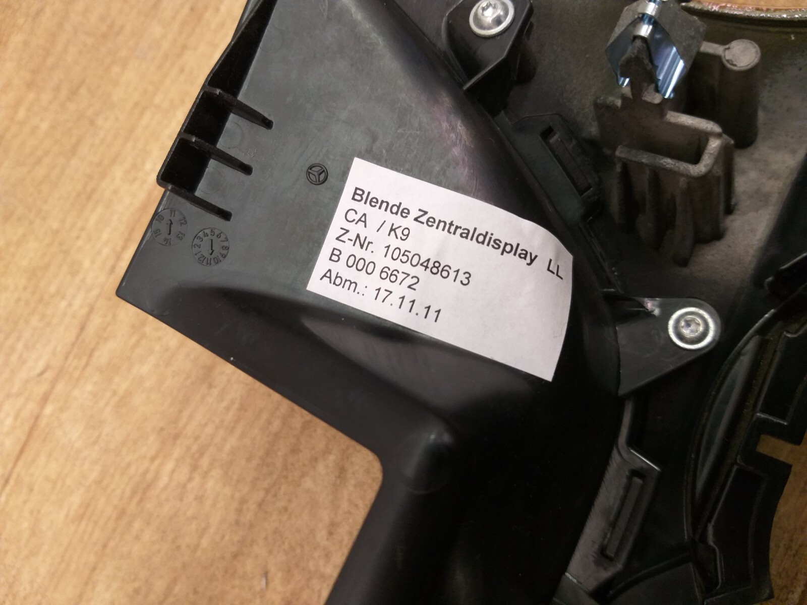 Mercedes W246 Armaturenbrett Dekorleiste & Beleuchtung Schwarz 