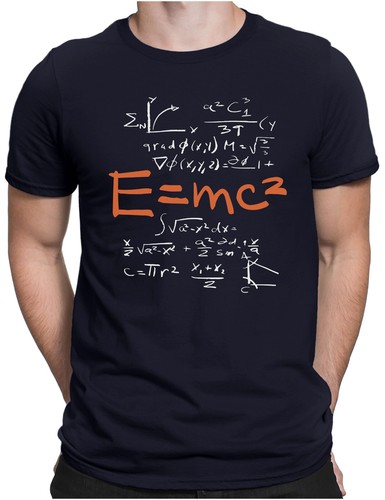 E=MC2 Herren Fun T-Shirt S bis 4XL Albert Einstein Relativitätstheorie Physik - Picture 6 of 15