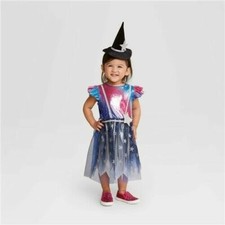 Hyde EEK Toddler Silver Star Witch Halloween Costume Dress w Hat Headband 4T-5T