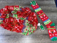 Claire’s Reindeer Santa Christmas Infinity Scarf Knee High Socks Lot Nwt