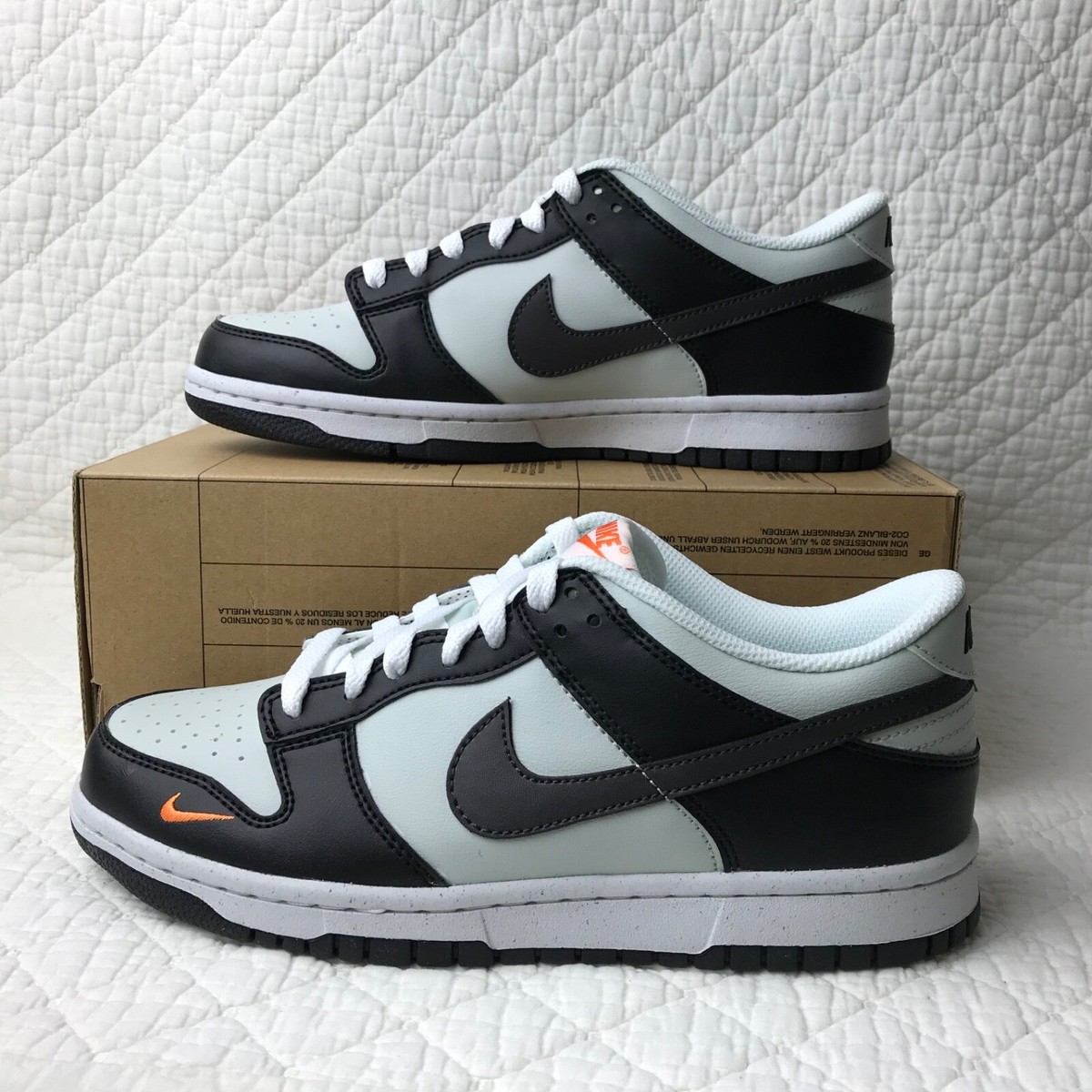 ニック18 Nike Dunk Low (GS) Shoes Big Kid's SZ 4Y Black/Gray Mini Swoosh