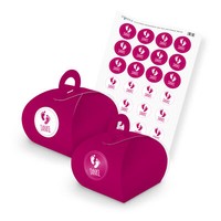 Itenga Set Danke FußAbdrüCke M30 24X Geschenkbox Karton Mit Griff Pink U Sticker