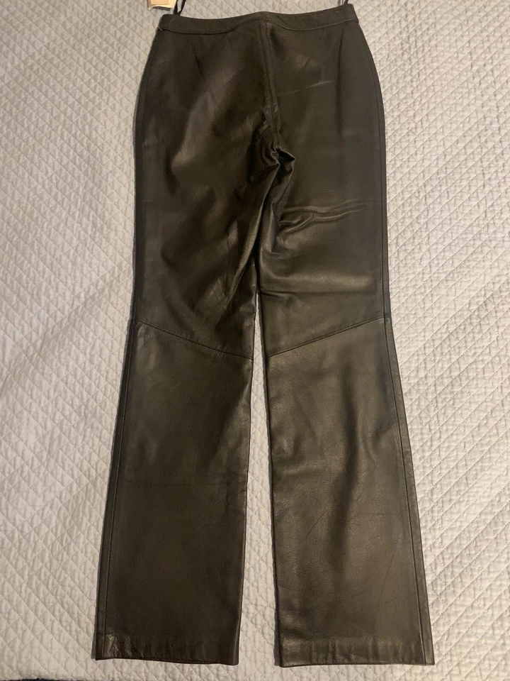 Copper Key Leather Pants Size 5 Black Straight Leg Pockets Mid Rise - Image 2 of 4