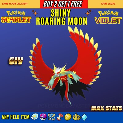  6IV SHINY Roaring Moon Pokemon Scarlet And Violet