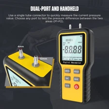 6.46" Digital Manometer Dual Port HVAC Gas Tester Meter Differentil Gauge New