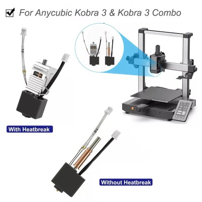 For Anycubic Kobra 3 / 3 Combo 3D Printer Hot End Extruder 0.4mm Nozzle Kits ESB