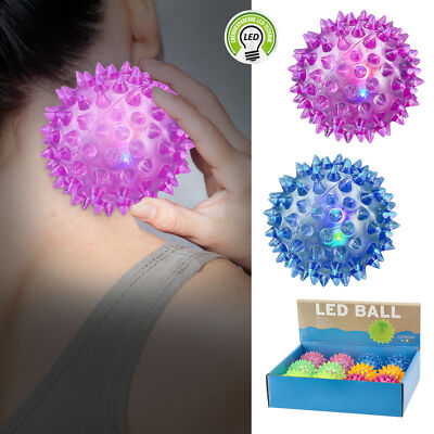 12x LED Massageball Ø5,5 Beleuchtet Blink Noppenball Igelball Reflexzonenmassage