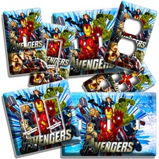 AVENGERS THOR VEDOVA NERA IRON MAN HULK FUMETTI INTERRUTTORE LUCE PRESA PARETE DECORAZIONE HD