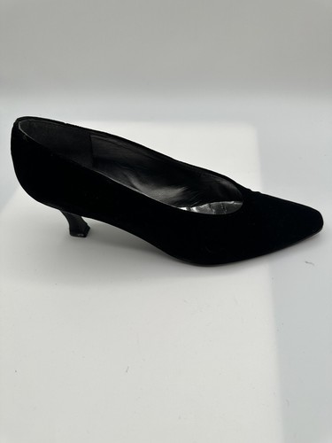 Stuart Weitzman Classic Black Velvet Mid Heels Pumps Women Sz 9N - Picture 5 of 13