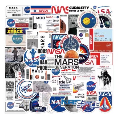 50pcs Outer Space NASA Astronaut Galaxy Stickers Laptop Scrapbooking ...