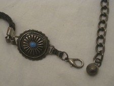 unique concha style vintage belt braided leather ornate metal fashion accessory