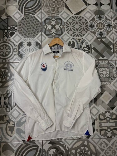 La Martina Maserati Big Logo Shirt Herren Official White Größe XL