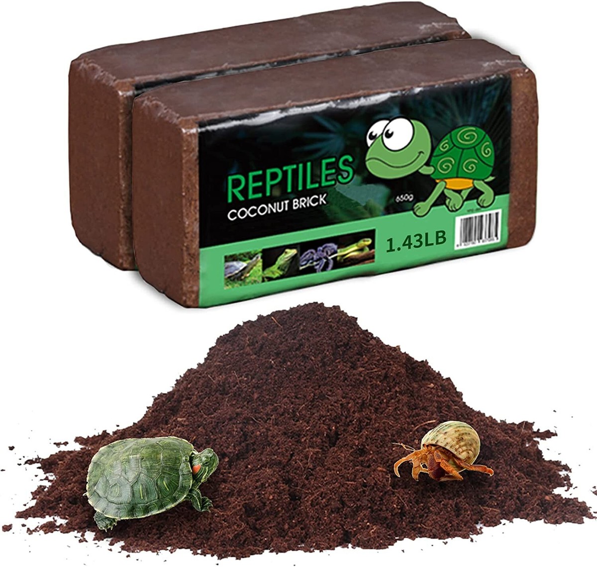 Natural Coconut Fiber Substrate Reptile Bedding Compress Hermit