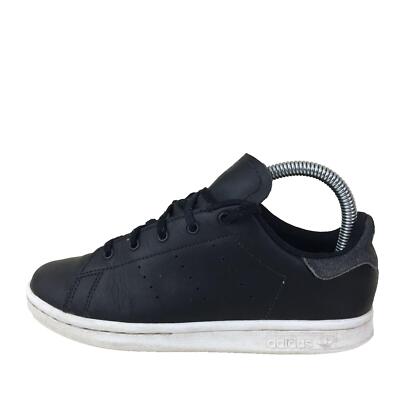 Adidas Stan Smith Schwarz Leder Sport Trainer Sneaker Damen UK 2,5 EUR 35
