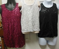 Sequin tank sleeveless pullover Mens/Boys Szs front backlined spandex