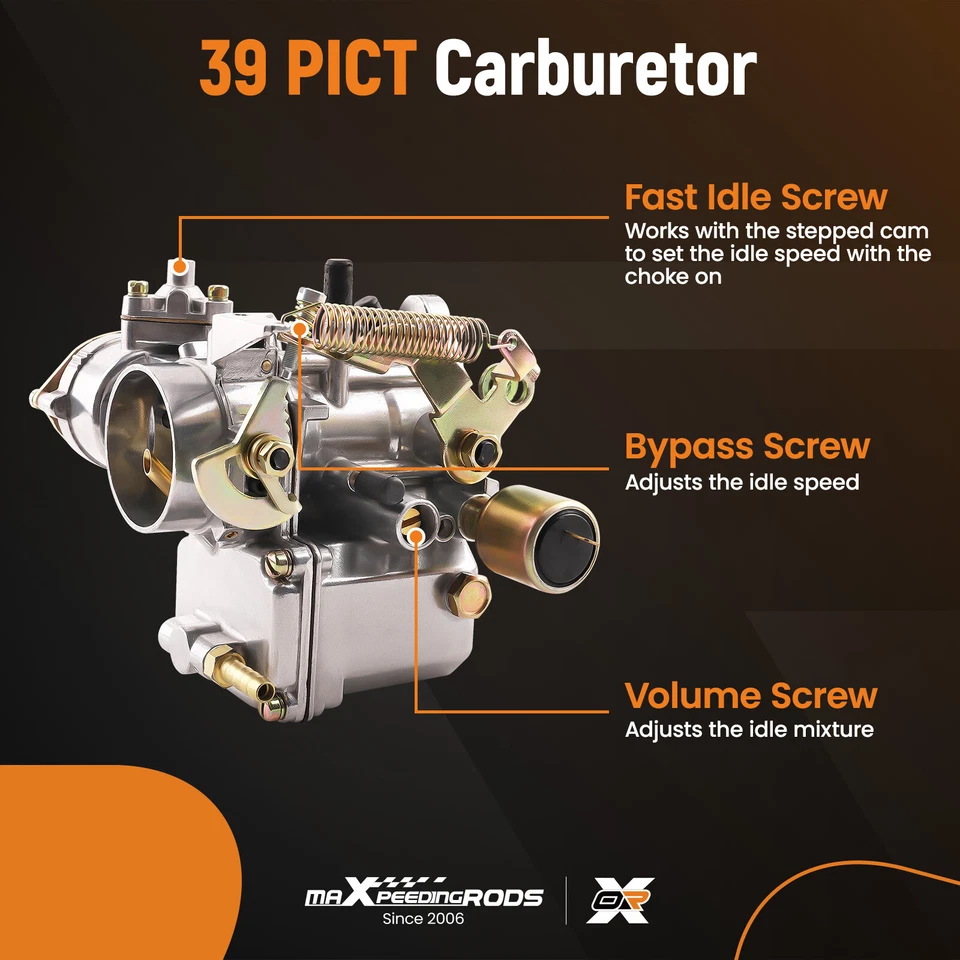 Carburador 39 PICT-3 para VW Beetle 1971-1979 obturador automático 113129031K 39 mm Foto 2 de 4