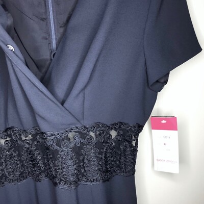 chinese dress ladies Maggy London Metallic Floral Lace Gown in Navy Blazer at Nordstrom, Size 6 main image 0