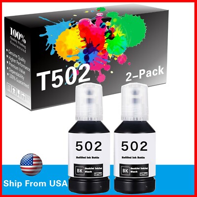 2 PK 127ml T502 T-502 Black ink bottle for Epson Expression ET-2700 ET-3700