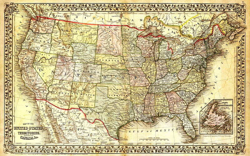 Toile tableaux carte usa 50x70 cm pour decorer votre bureau ou coin salon